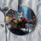 Chihuahua Kerst Feestelijke Periode Ronde Button 6,0 Cm (In situ)