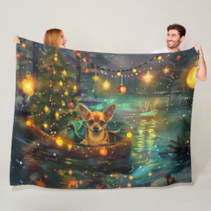 Chihuahua Kerst Feestelijke Reis Fleece Deken