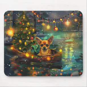 Chihuahua Kerst Feestelijke Reis Muismat