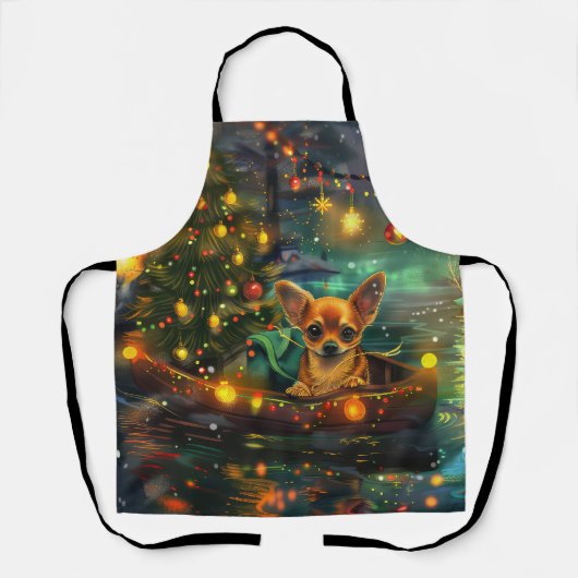 Chihuahua Kerst Feestelijke Reis Schort (Voorkant)
