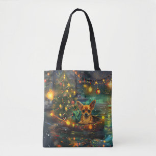 Chihuahua Kerst Feestelijke Reis Tote Bag
