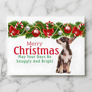 Chihuahua Kerst Garlandekaart Feestdagenkaart