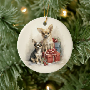 Chihuahua Kerst Keramisch Ornament