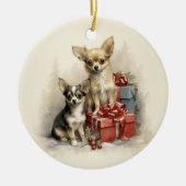 Chihuahua Kerst Keramisch Ornament (Voorkant)