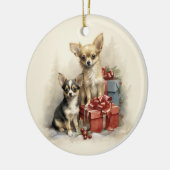 Chihuahua Kerst Keramisch Ornament (Links)