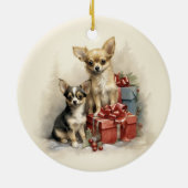 Chihuahua Kerst Keramisch Ornament (Achterkant)