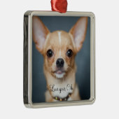 Chihuahua Kerst Ornament Metaal Voeg Foto Toe (Rechts)
