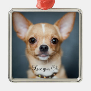 Chihuahua Kerst Ornament Metaal Voeg Foto Toe