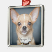 Chihuahua Kerst Ornament Metaal Voeg Foto Toe (Links)