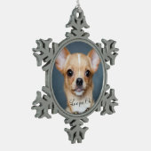 Chihuahua Kerst Ornament Tin Voeg Foto Toe (Links)