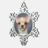 Chihuahua Kerst Ornament Tin Voeg Foto Toe (Rechts)