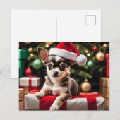 Chihuahua Kerst Puppy Briefkaart (Voorkant / Achterkant)