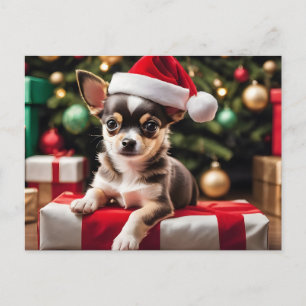 Chihuahua Kerst Puppy Feestdagenkaart