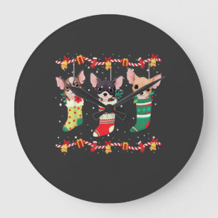 Chihuahua Kerst Soks Lichten Grappig Kerstmis Hond Grote Klok