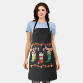 Chihuahua Kerst Soks Lichten Grappige Kerstman Hon Schort (Gedragen)