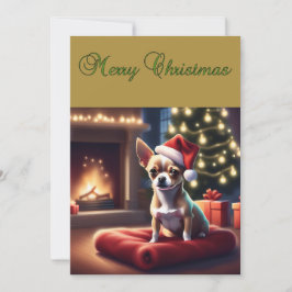 Chihuahua Kerst Wenskaart Feestdagenkaart