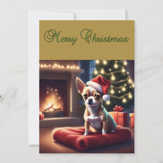 Chihuahua Kerst Wenskaart Feestdagenkaart (Voorkant)
