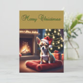 Chihuahua Kerst Wenskaart Feestdagenkaart (Staand voorkant)
