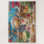 Chihuahua Kerstbakken: Feestelijke Kerstmis Legpuzzel (Verticaal)
