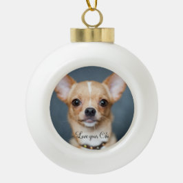Chihuahua Kerstbal Foto Love your Chi Keramische Bal Ornament