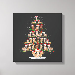 Chihuahua Kerstboom Grappige T-shirt Xmas Chihuahu Canvas Afdruk