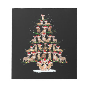 Chihuahua Kerstboom Grappige T-shirt Xmas Chihuahu Notitieblok