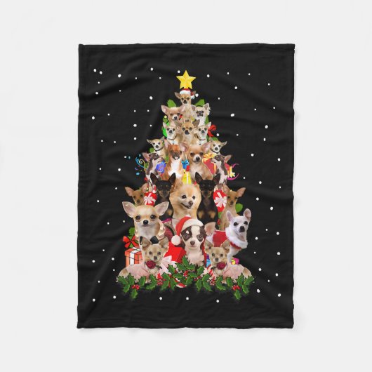 chihuahua kerstboom xmas gift chihuahua fleece deken (Voorkant)