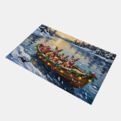 Chihuahua Kerstboot Vakantie Deurmat (Schuin)