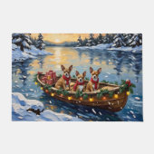Chihuahua Kerstboot Vakantie Deurmat (Voorkant)