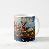 Chihuahua Kerstboot Vakantie Koffiemok (Voorkant rechts)