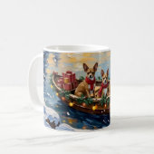 Chihuahua Kerstboot Vakantie Koffiemok (Voorkant links)