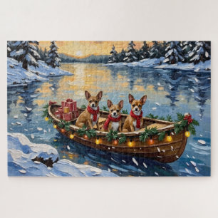Chihuahua Kerstboot Vakantie Legpuzzel