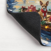 Chihuahua Kerstboot Vakantie Muismat (Hoek)