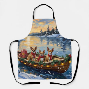 Chihuahua Kerstboot Vakantie Schort