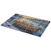 Chihuahua Kerstboot Vakantie Snijplank (Hoek)