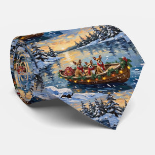 Chihuahua Kerstboot Vakantie Stropdas