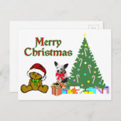 Chihuahua-kerstBriefkaarten Feestdagenkaart (Voorkant / Achterkant)