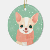 Chihuahua Kerstcadeau Keramisch Ornament (Links)