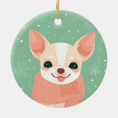 Chihuahua Kerstcadeau Keramisch Ornament (Achterkant)
