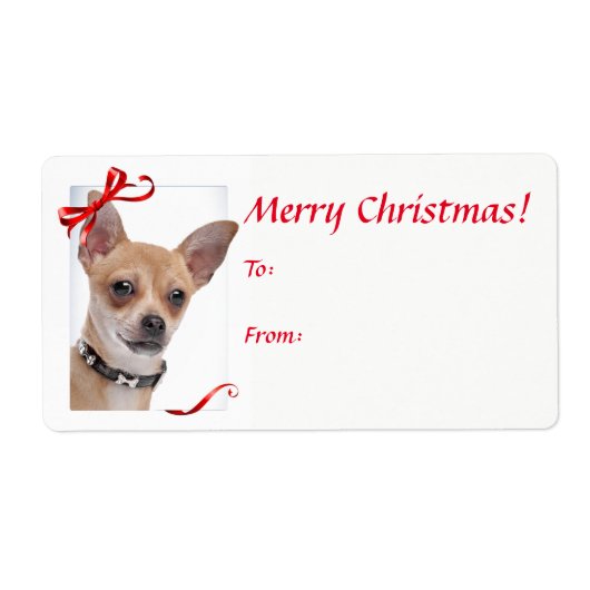 Chihuahua kerstcadeau Stickers (Voorkant)