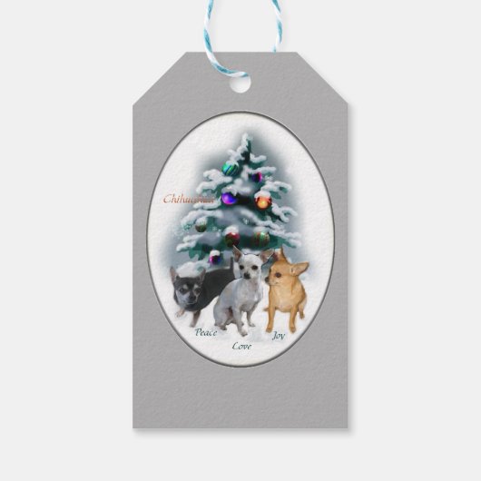 Chihuahua kerstcadeaus cadeaulabel (Achterkant)