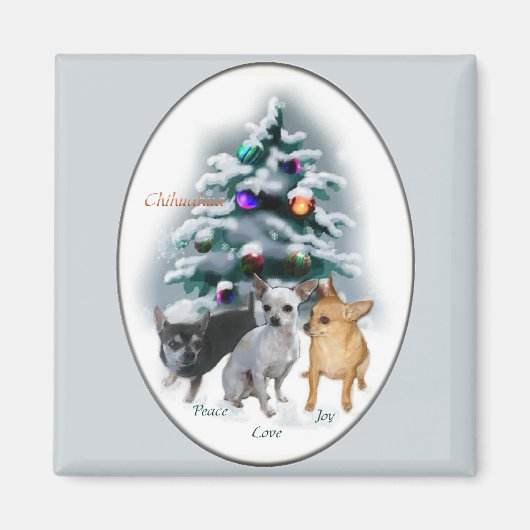 Chihuahua kerstcadeaus magneet (Voorkant)