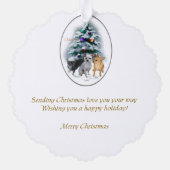 Chihuahua kerstcadeaus ornament kaart (Achterkant)