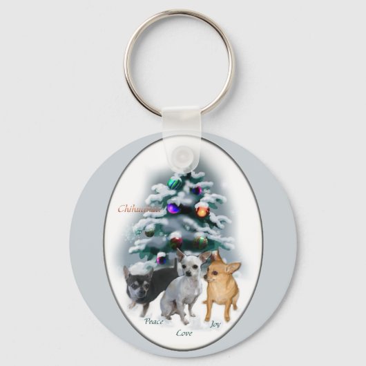 Chihuahua kerstcadeaus sleutelhanger (Voorkant)