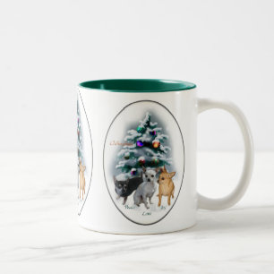 Chihuahua kerstcadeaus tweekleurige koffiemok