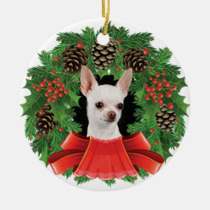 Chihuahua Kerstfeestdag weesje Keramisch Ornament