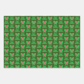 Chihuahua Kersthond en Groene Bow 3 Kleurpaden Inpakpapier Vel (Voorkant 2)