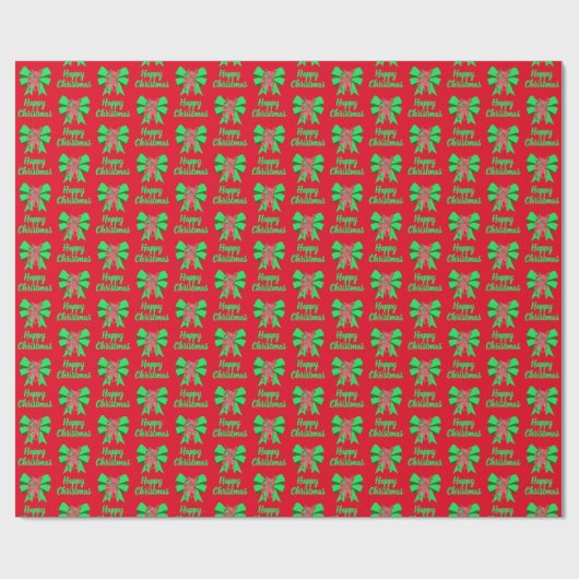 Chihuahua Kersthond en Groene Rood Bow Cadeaupapier (Vlak)