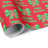 Chihuahua Kersthond en Groene Rood Bow Cadeaupapier (Rol Hoek)