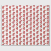 Chihuahua kersthond Schattige silhouet wit cadeau Cadeaupapier (Vlak)